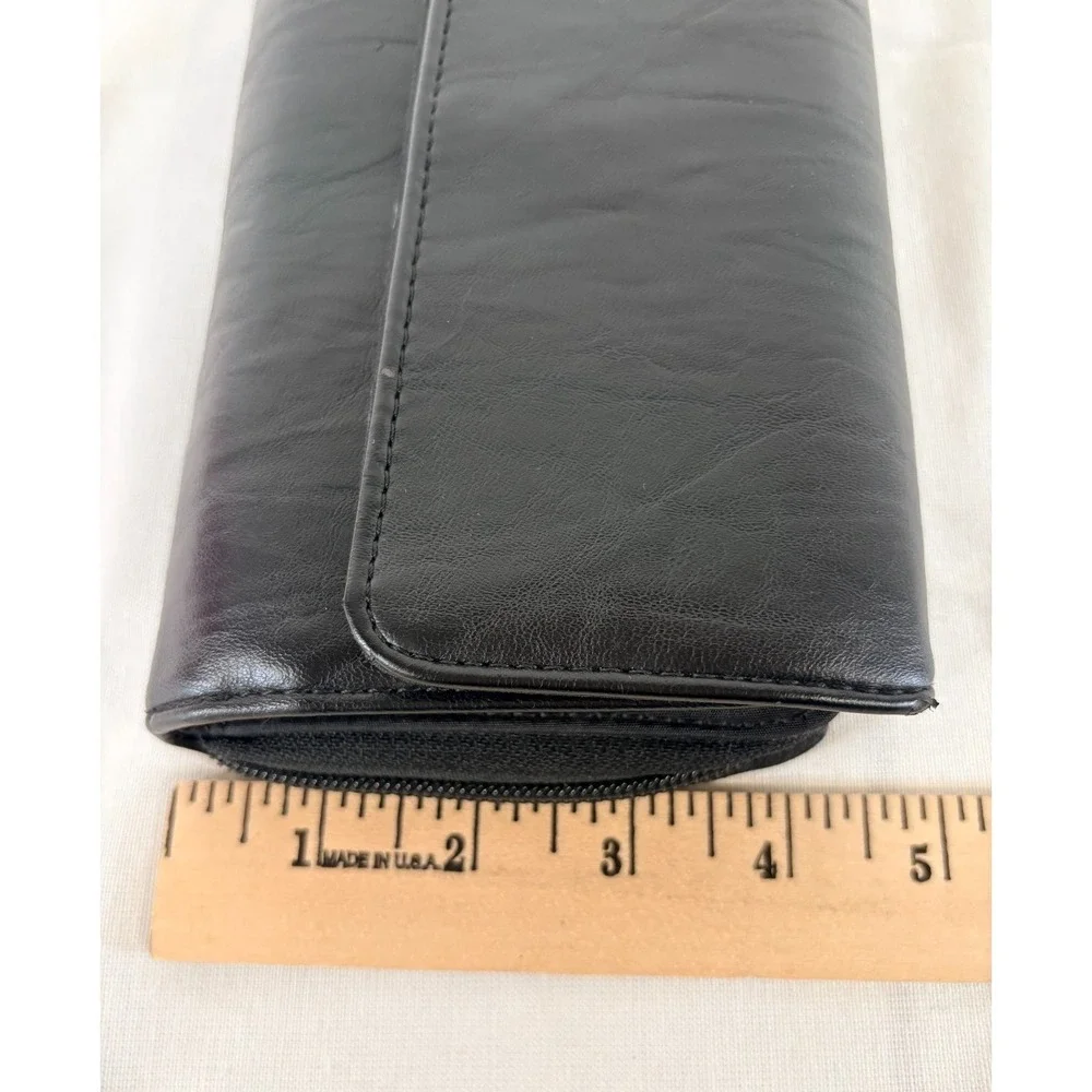 Safe Keeper Black Zip Around Wallet Organizer Clutch Multi Card Coin Pocket